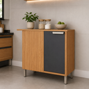 Ver imagem 2 de Balcao de Canto 100% MDF 1 Porta 92cm Eloise Freijo Titanio MGM