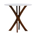 Ver imagem 1 de Mesa de Jantar Tiê Tampo Redondo Ø80 Amêndoa/Branco