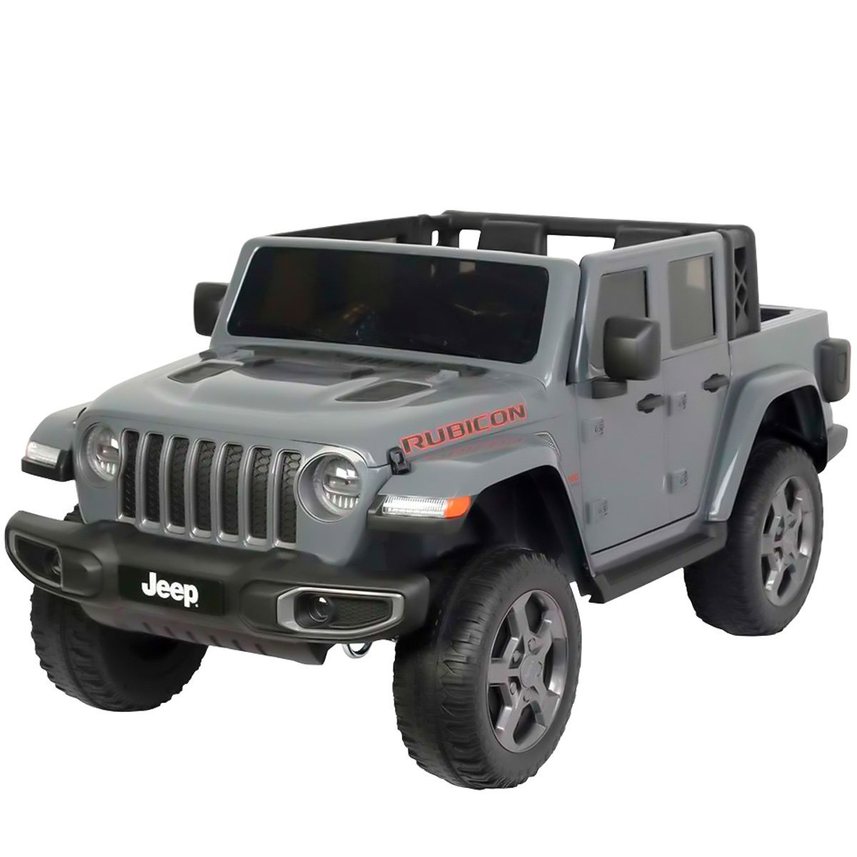 Mini Caminhonete Carro Elétrico Infantil Jeep Gladiator Rubicon Bateria 12v Cinza Importway Bw-272cz