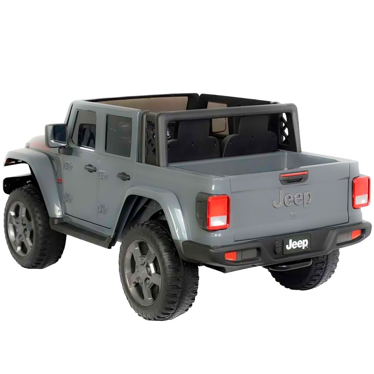 Mini Caminhonete Carro Elétrico Infantil Jeep Gladiator Rubicon Bateria 12v Cinza Importway Bw-272cz - 5