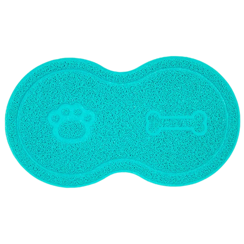 Tapete Pet Comedouro Vinílico Cão 46x26cm Turquesa Uzoo