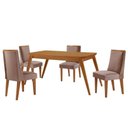 Ver imagem 2 de Mesa de Jantar Copper 120cm Tampo Mdf com 4 Cadeiras Moderna Linho Capuccino / Tork / Naturale