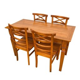 Mesa de Jantar Madeira de Demolição 1.40 X 0.70 com 04 Cadeiras Abc Sudeste Rústico - 1