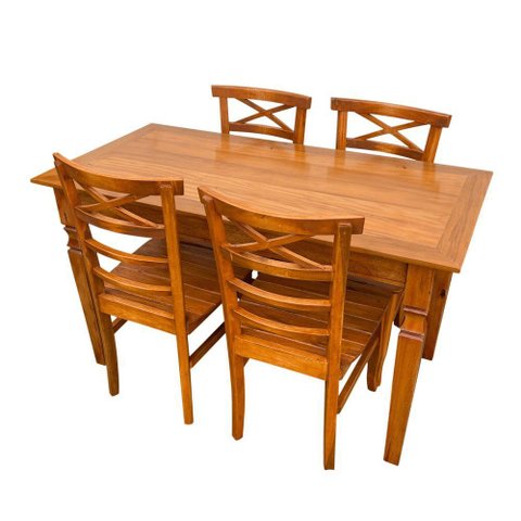 Mesa de Jantar Madeira de Demolição 1.40 X 0.70 com 04 Cadeiras Abc Sudeste Rústico