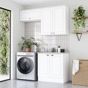 Ver imagem 1 de Lavanderia Modulada Americana 5 Portas 3 Prateleiras MDF 160cm Branco