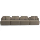 Ver imagem 3 de Sofá 4 Lugares para Sala de Estar Living 308cm Arlo F04 Veludo Marrom Claro Tc-12021 - Lyam Decor