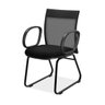 Cadeira para Recepção Base Trapézio Fixa com Braços Corsa Preto Tela Giobel Executiva - 1