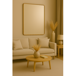 Espelho 4mm 50x100 Retangular Borda Arredondada Moldura Dourada Decorativo - 5