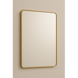 Espelho 4mm 50x100 Retangular Borda Arredondada Moldura Dourada Decorativo - 2