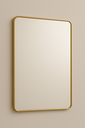 Ver imagem 2 de Espelho 4mm 50x50 Retangular Borda Arredondada Moldura Dourada Decorativo