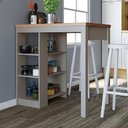 Ver imagem 4 de Bancada Ilha Cozinha 3 Prateleiras 90x60 Cm Cd1022 Cinza Dtall