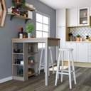 Ver imagem 2 de Bancada Ilha Cozinha 3 Prateleiras 90x60 Cm Cd1022 Cinza Dtall