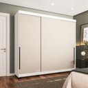 Ver imagem 1 de Guarda-Roupa Casal 3 Portas Correr Madrid Bege/Creme/Branco