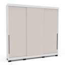 Ver imagem 2 de Guarda-Roupa Casal 3 Portas Correr Madrid Bege/Creme/Branco