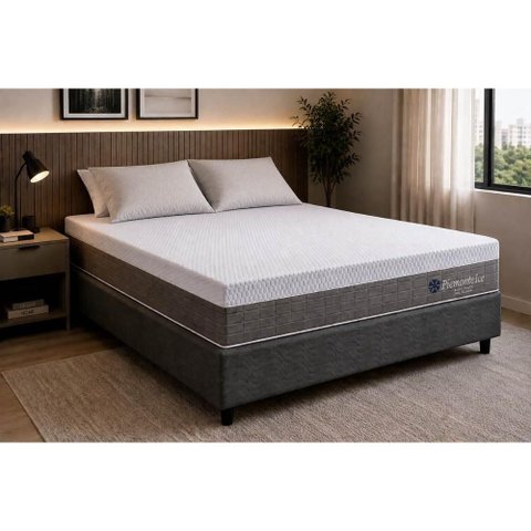 Cama Box Crc Viúva +Colchão Molas Master Pocket Piemonte Orthoflex -