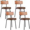 Ver imagem 1 de Kit 04 Cadeiras Decorativas Estofada Para Sala Jantar Barcelona L02 Couríssimo Camel Marrom - Lyam L