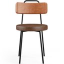 Ver imagem 6 de Kit 04 Cadeiras Decorativas Estofada Para Sala Jantar Barcelona L02 Couríssimo Camel Marrom - Lyam L