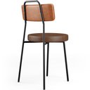 Ver mais imagens de Kit 04 Cadeiras Decorativas Estofada Para Sala Jantar Barcelona L02 Couríssimo Camel Marrom - Lyam L