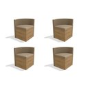 Ver imagem 1 de Kit 4 Cadeiras de Cozinha 4cad800 4 Un Freijó - Assento/encosto Suede Bege Geométric - Kappesberg