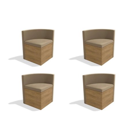 Kit 4 Cadeiras de Cozinha 4cad800 4 Un Freijó - Assento/encosto Suede Bege Geométric - Kappesberg