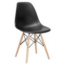 Ver imagem 2 de Conjunto de Mesa de Jantar Eames Eiffel Redonda 120cm Tampo de Madeira Preto com 4 Cadeiras Pretas