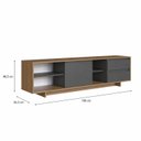 Ver imagem 3 de Rack para TV até 65 Polegadas 180cm com 2 Gavetas e Nichos Mel/Grafite