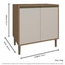 Ver imagem 3 de Módulo Inferior Cozinha Vitoria 02 Portas 70cm - Carvalho/offwhite