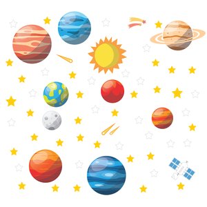 Adesivo de Parede Decorativo Infantil Sistema Solar