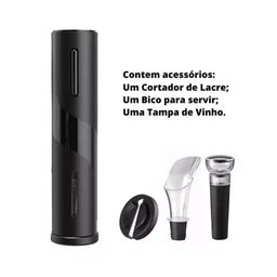 Kit Abridor de Vinhos Saca Rolhas Elétrico Automático - 4