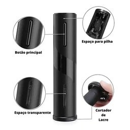 Kit Abridor de Vinhos Saca Rolhas Elétrico Automático - 5