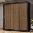 Ver imagem 1 de Guarda-roupa Casal 3 Portas de Correr Preto/rustic Nobre Madesa