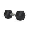Dumbbell - Halter Sextavado Emborrachado com Pegada Cromada - Rae Fitness - 17,5 KG - 1