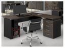 Ver imagem 1 de Mesa p/ Escritório em L Web30 1,35m 4 Gavetas Marsala/Preto