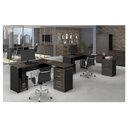 Ver imagem 4 de Mesa p/ Escritório em L Web30 1,35m 4 Gavetas Marsala/Preto