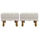 Ver imagem 1 de Kit 2 Puffs Decorativos para Sala Duque Retangular Bouclé Premium Capitonê Cores