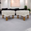 Ver imagem 2 de Kit 2 Puffs Decorativos para Sala Duque Retangular Bouclé Premium Capitonê Cores