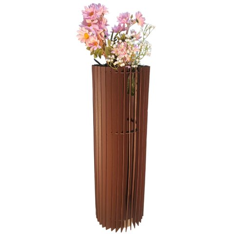 Vaso de Chão Decorativo Grande Torre -:marrom/60x20cm