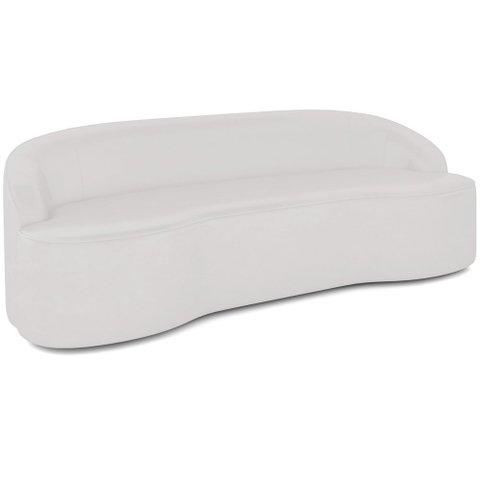 Sofá 5 Lugares Curvo Sala de Estar Living Lótus D02 Corino Branco 300 cm C-12 - Lyam Decor