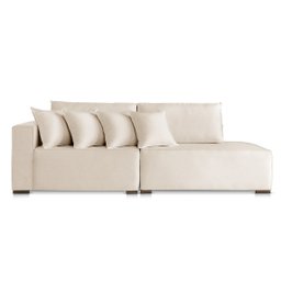 Sofá 2 3 4 Lugares Modulado Chaise Almofada Solta Molas Isa Be Linho Offwhite 2,1m - 2