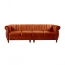 Ver imagem 2 de Sofá Realeza Chesterfield 4 Lugares Veludo Terracota 400 Bella Decor