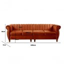 Ver imagem 4 de Sofá Realeza Chesterfield 4 Lugares Veludo Terracota 400 Bella Decor