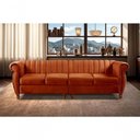 Ver imagem 1 de Sofá Realeza Chesterfield 4 Lugares Veludo Terracota 400 Bella Decor