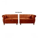 Ver imagem 3 de Sofá Realeza Chesterfield 4 Lugares Veludo Terracota 400 Bella Decor