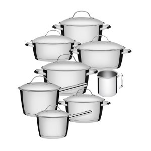 Jogo de Panelas 8 Peças Inox Fundo Triplo Allegra Tramontina