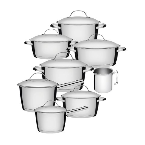 Jogo de Panelas 8 Peças Inox Fundo Triplo Allegra Tramontina