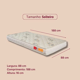 Colchão Solteiro de Espuma Orthocrin Diamante D33 88x188x16 Alto Suporte Espuma Certificada - 4