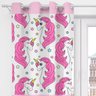 Cortina para Quarto Unicórnio Rosa/pink 2,00m X 1,50m - para Varão Simples - 3
