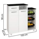 Ver imagem 3 de Fruteira 2 Portas 1 Gaveta Dália Kaiki Móveis