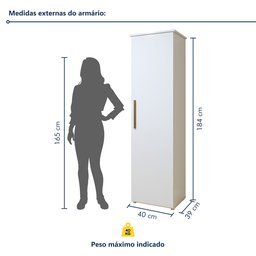 Armário Multiuso 1 Porta e 4 Prateleiras para Lavanderia Jasmim Yescasa - 3