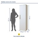 Ver imagem 3 de Armário Multiuso 1 Porta e 4 Prateleiras para Lavanderia Jasmim Yescasa